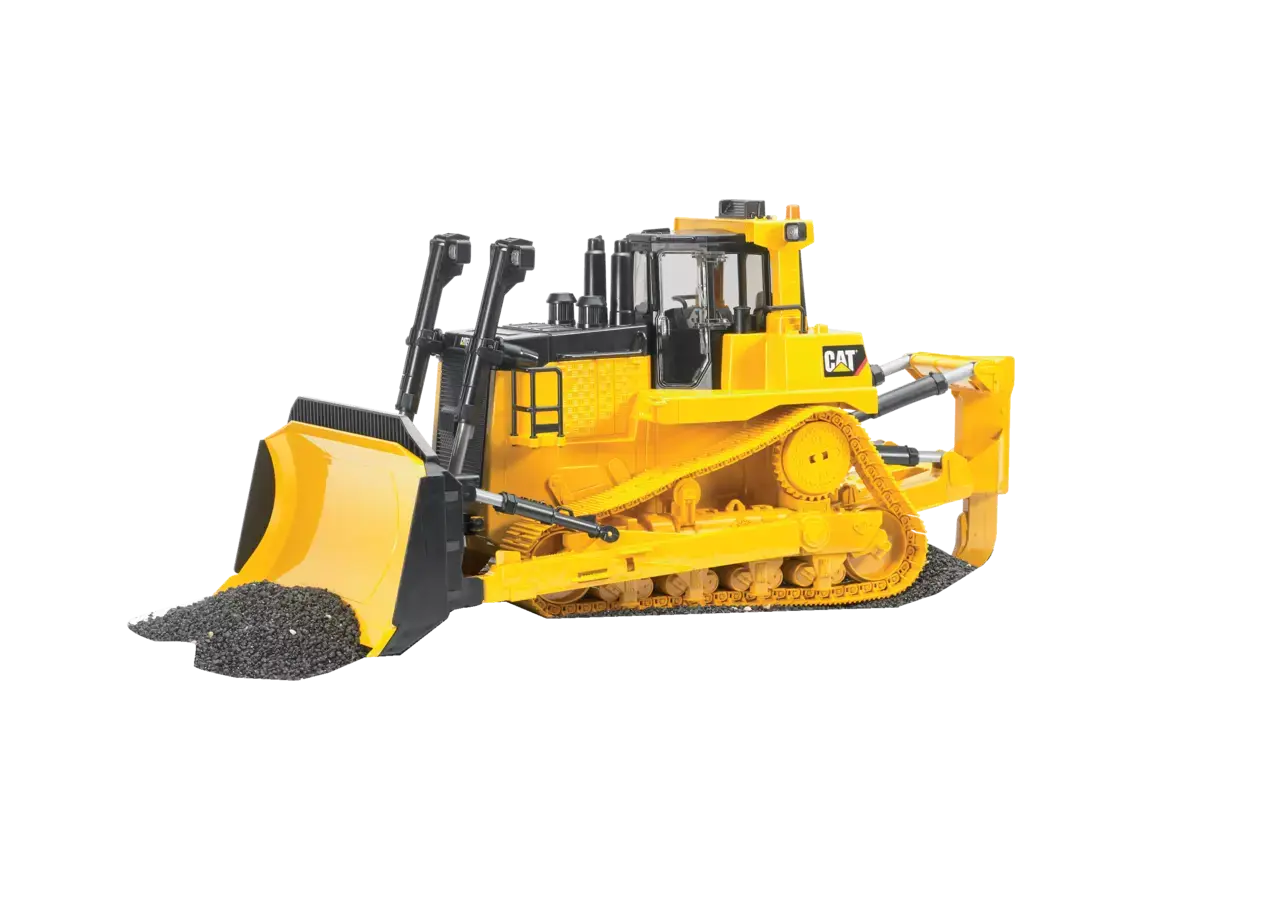 Caterpillar Bulldozer Bruder 02452 – gelber CAT Spielzeug-Bulldozer mit Räumschild