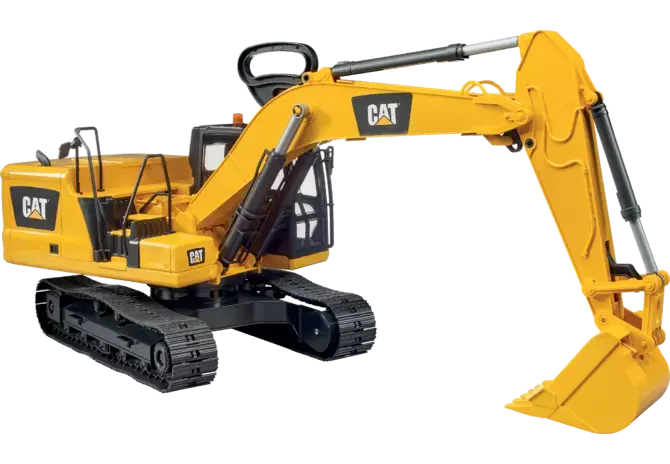 Bruder Caterpillar Schaufelbagger 02483 im Maßstab 1:16 mit beweglichem Baggerarm