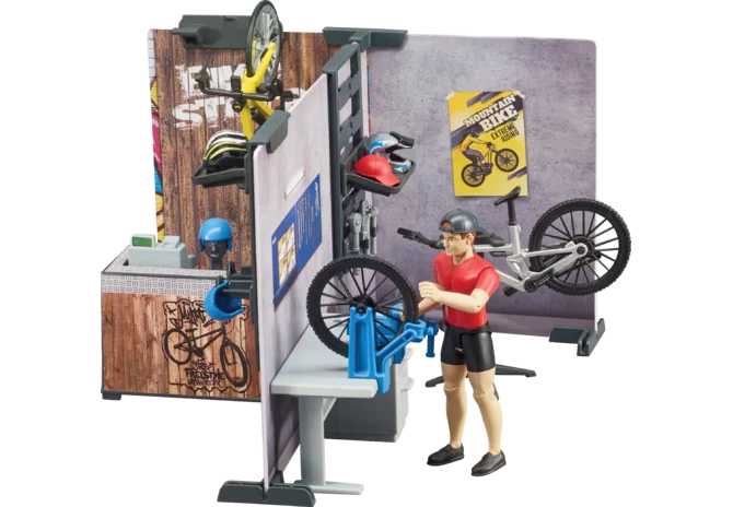 Bruder Fahrradshop und Werkstatt Spielset mit Zubehör