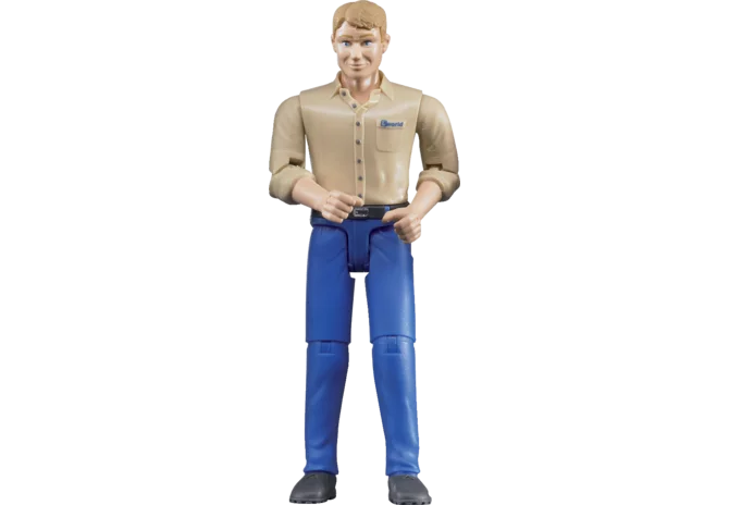 Bruder Spielfigur Mann mit blauer Hose im Maßstab 1:16