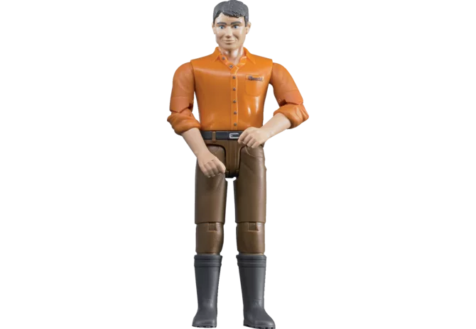 Bruder Spielfigur Mann mit dunkelbrauner Hose im Maßstab 1:16