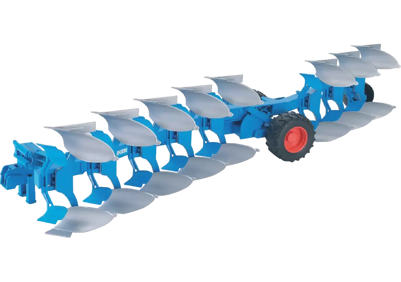 Bruder Lemken Vari-Titan 8-Schar 02250 – Drehpflug im Maßstab 1:16 von der Seite