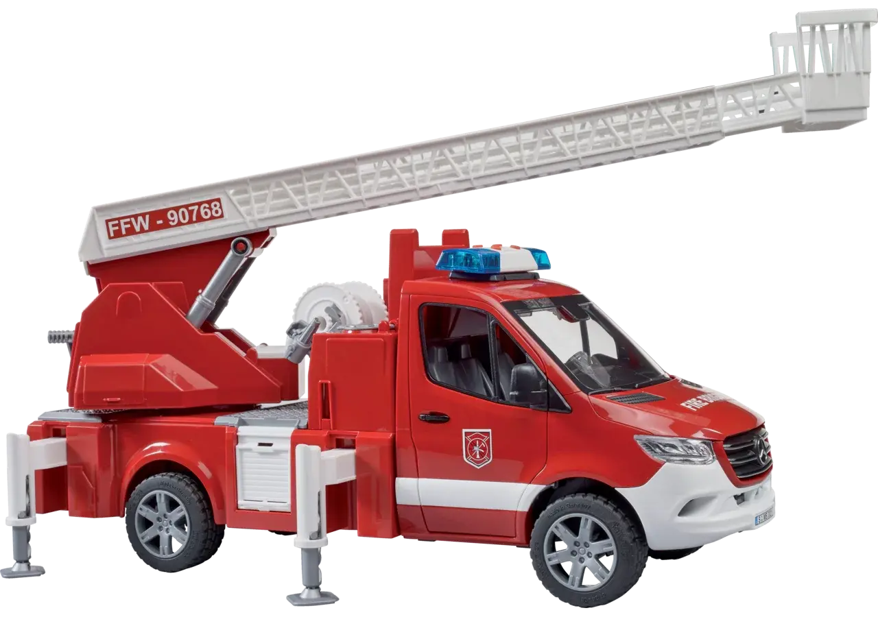 Bruder Mercedes-Benz Sprinter Feuerwehr 02532 im Maßstab 1:16 von der Seite