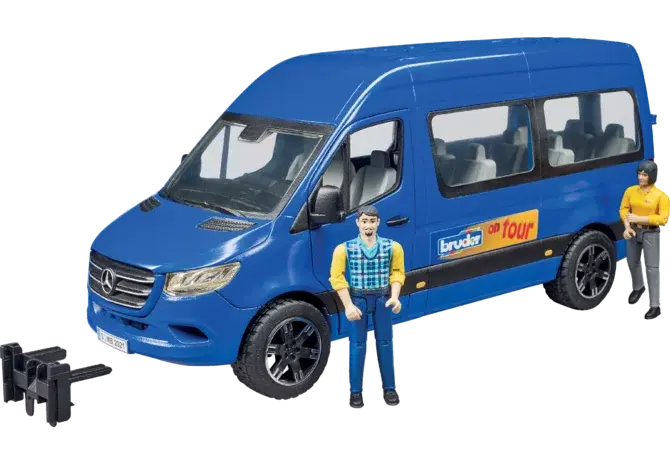 Bruder Mercedes Benz Sprinter 02670 mit Fahrer und Fahrgast im Maßstab 1:16