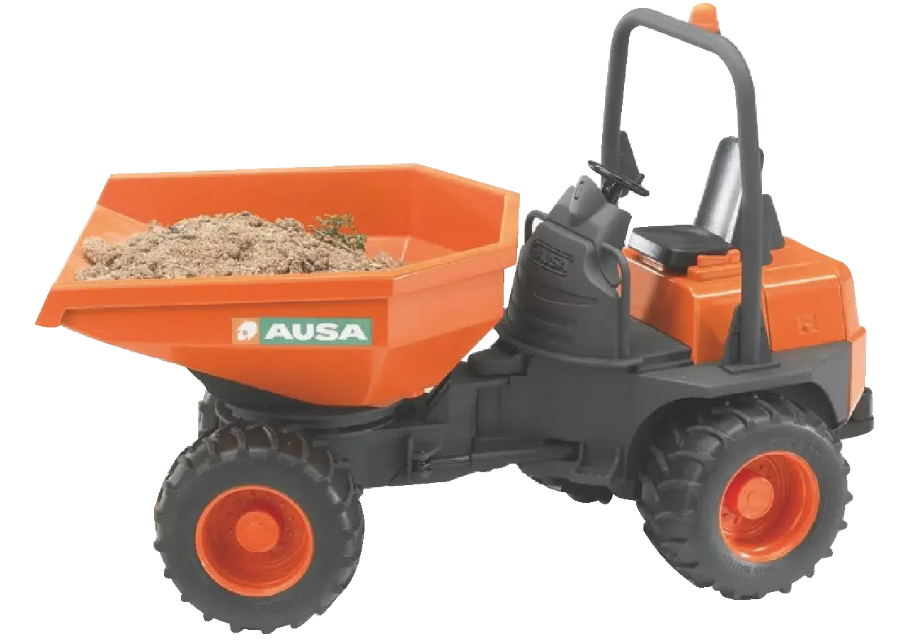 Minidumper AUSA Bruder 02449 – Baustellen-Spielzeug im Maßstab 1:16 von der Seite