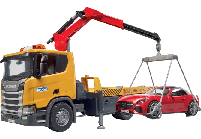 Bruder Scania Super 560R Abschleppwagen mit Roadster Spielzeug 1:16