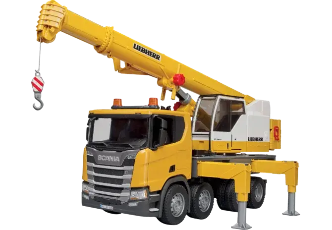 Bruder Scania Liebherr Kran 03571 – Scania Super 560R LKW mit Kranaufbau im Maßstab 1:16