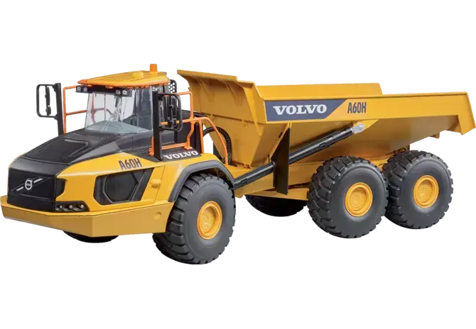 Bruder Volvo A60H Dumper 610047 – Baustellenkipper 1:16 mit Kippmulde und Knicklenkung