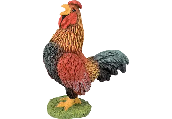 Bullyland Hahn Figur, handbemalt, 5 cm hoch, Maßstab 1:32