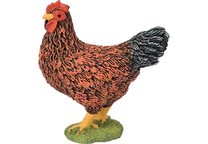 Bullyland Huhn Figur, handbemalt, 5 cm hoch, Maßstab 1:32