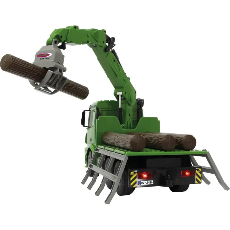 JAMARA Arocs Holztransporter 404935 – Greifarm hebt Holzstämme auf die Ladefläche