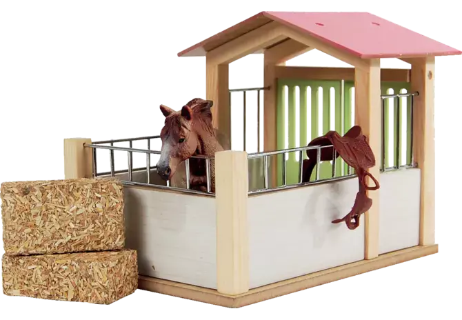 Kids Globe einzelne Pferdebox im Maßstab 1:32 für Reiterhof-Spielwelten