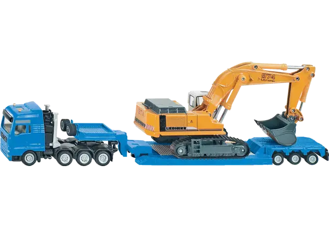 Siku LKW mit Tieflader und Bagger Spielzeug im Maßstab 1:87