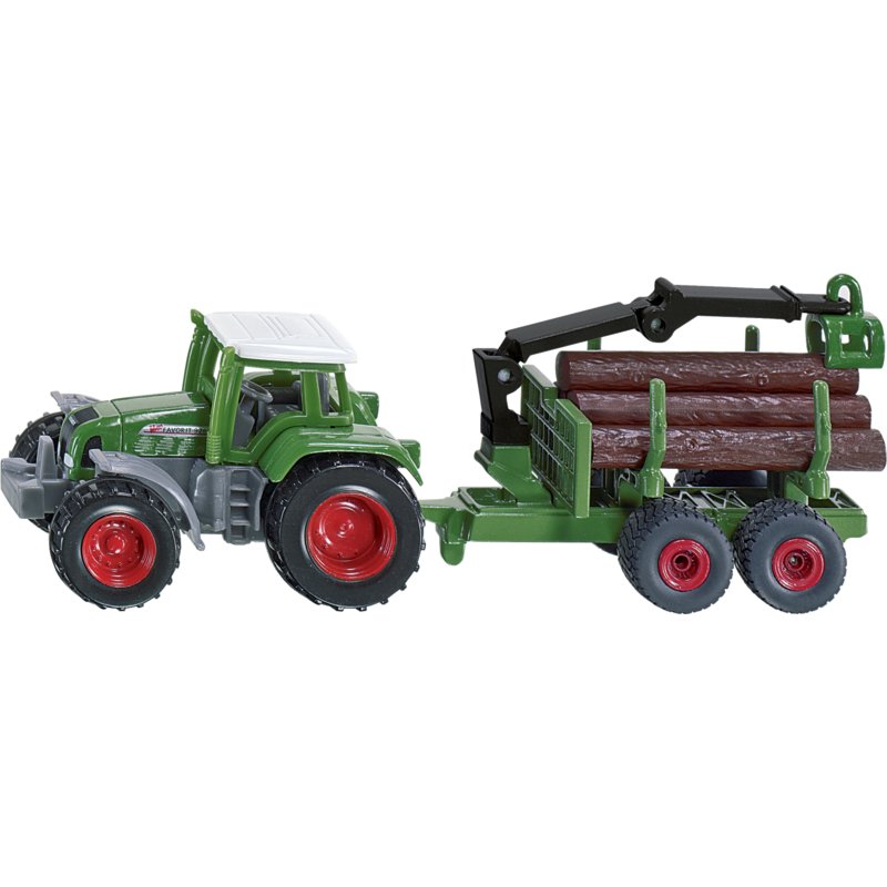 Siku Fendt Traktor mit Forstanhänger Spielzeug 1:87