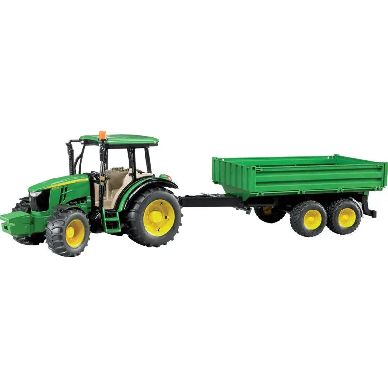 Bruder John Deere 5115M mit Tandemkipper im Maßstab 1:16, Gesamtlänge 66 cm