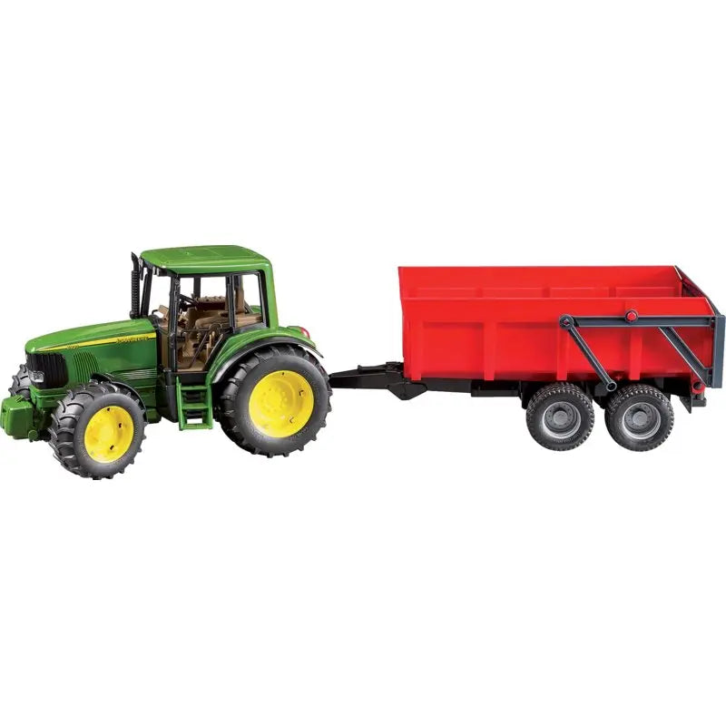 Bruder John Deere 6920 Traktor mit Wannenkipper im Maßstab 1:32, seitliche Ansicht