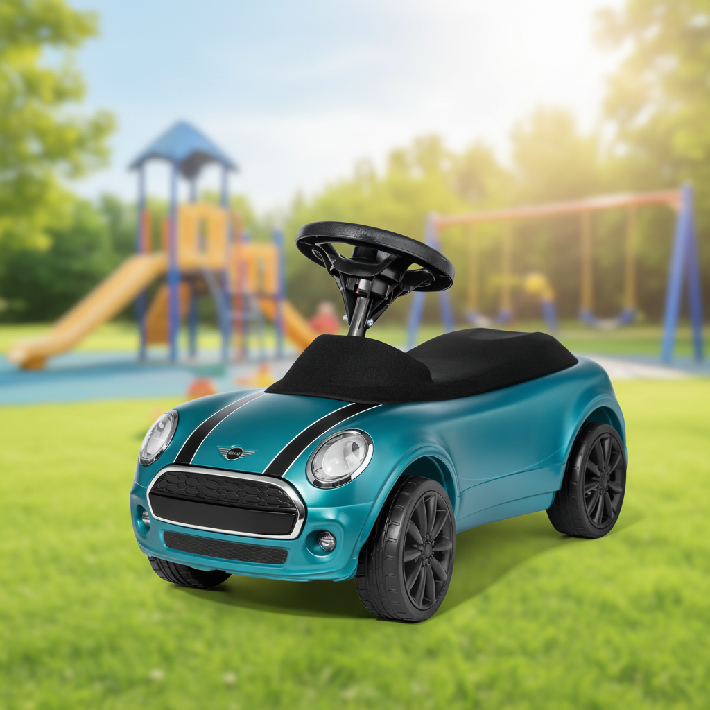 Grünes Rutschfahrzeug für Kinder mit breiten Reifen und stabilem Lenkrad