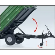 Wiking Brantner E6035 Anhänger kombiniert mit Traktor-Modell, Detailansicht