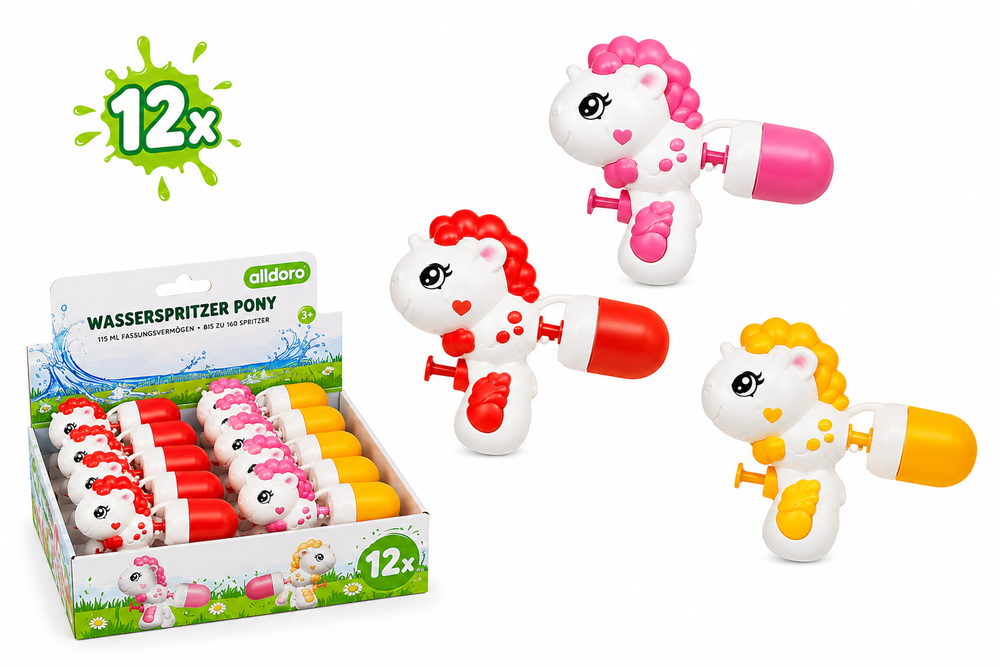 Wasserspritzer Pony alldoro 60107 – Wasserspielzeug mit Pony-Design für Kinder