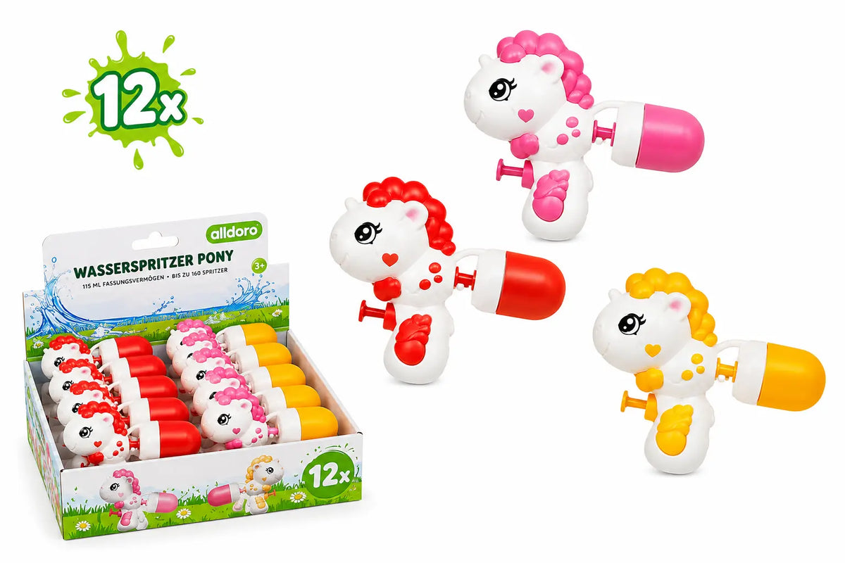Wasserspritzer Pony alldoro 60107 – Wasserspielzeug für Kinder im Pony-Design