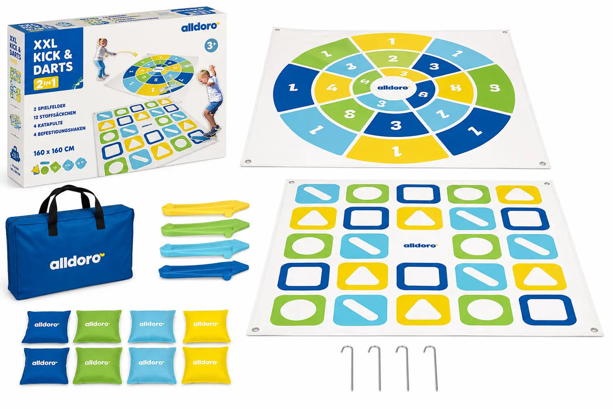 Kick Darts Wurfspiel alldoro 60058 – XXL 2-in-1 Geschicklichkeitsspiel für Garten und Feste