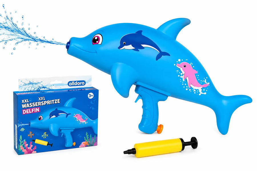 Wasserspritze Delfin alldoro 60127 – XXL Wasserspielzeug für Kinder im Sommer