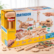 Matador E318 Holzbaukasten 71 Modelle – Konstruktionsspielzeug aus Holz für Kinder ab 5