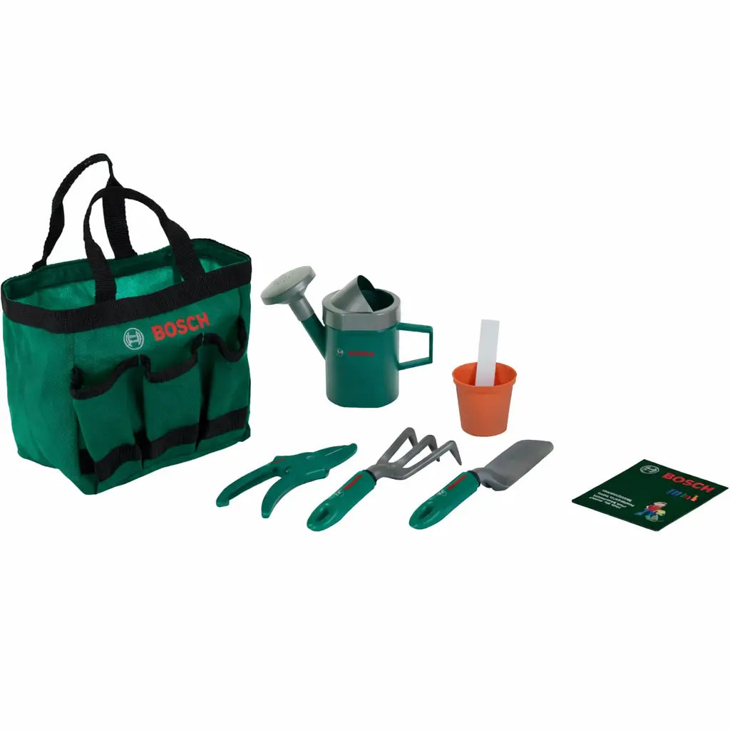 BOSCH Gartenwerkzeug Set klein Kinder mit Gartentasche, Gießkanne und Schaufel ab 3 Jahren