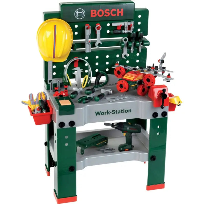BOSCH Spielzeug Werkbank 150-teilig mit Schraubstock und Zubehör von klein