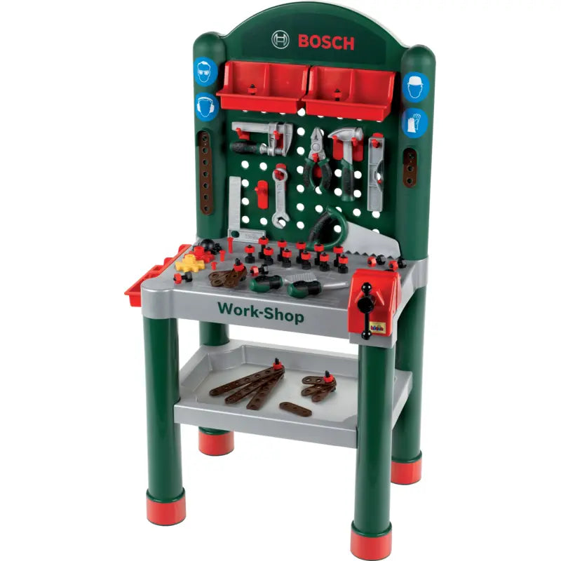 BOSCH Spielzeug Werkbank 79-teilig von klein mit Werkzeug und Lernfunktion für Kinder ab 3
