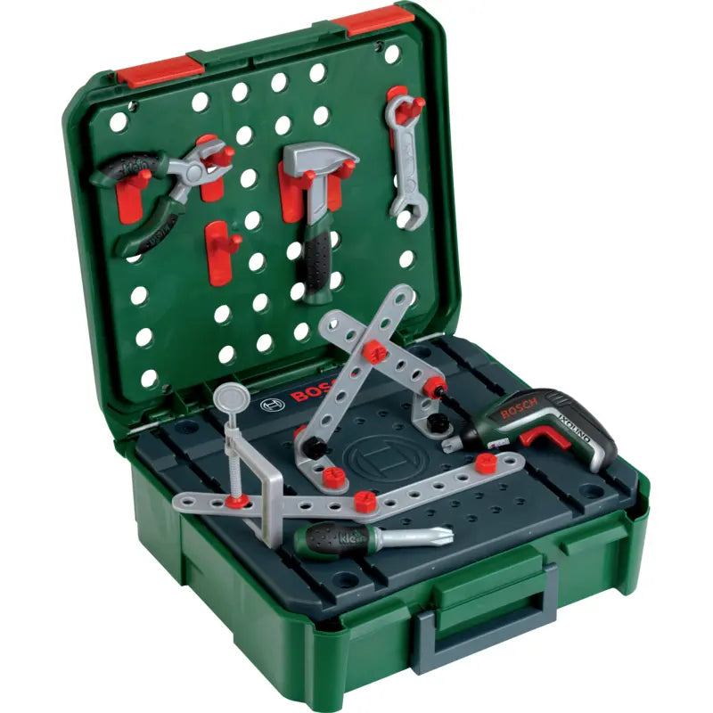 Bosch Werkbankkoffer Spielzeug 75-teilig mit Akkuschrauber und Zubehör im Koffer