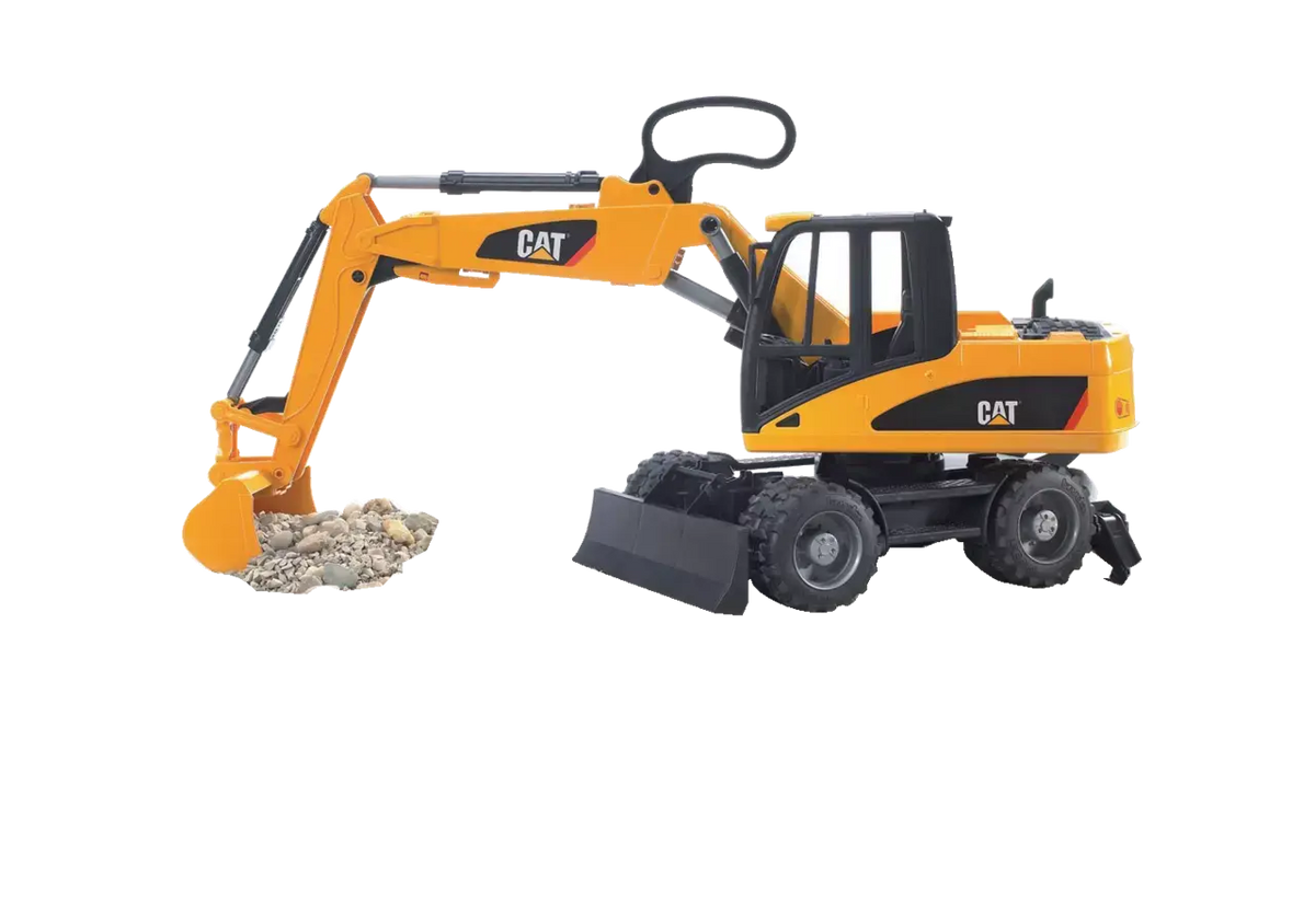 Bruder Caterpillar Schaufelbagger 02445 in Caterpillar-Gelb mit drehbarem Oberwagen