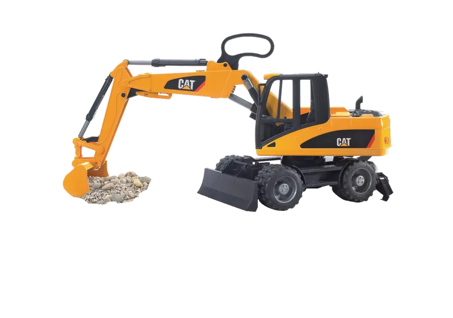 Bruder Caterpillar Schaufelbagger 02445 in Caterpillar-Gelb mit drehbarem Oberwagen