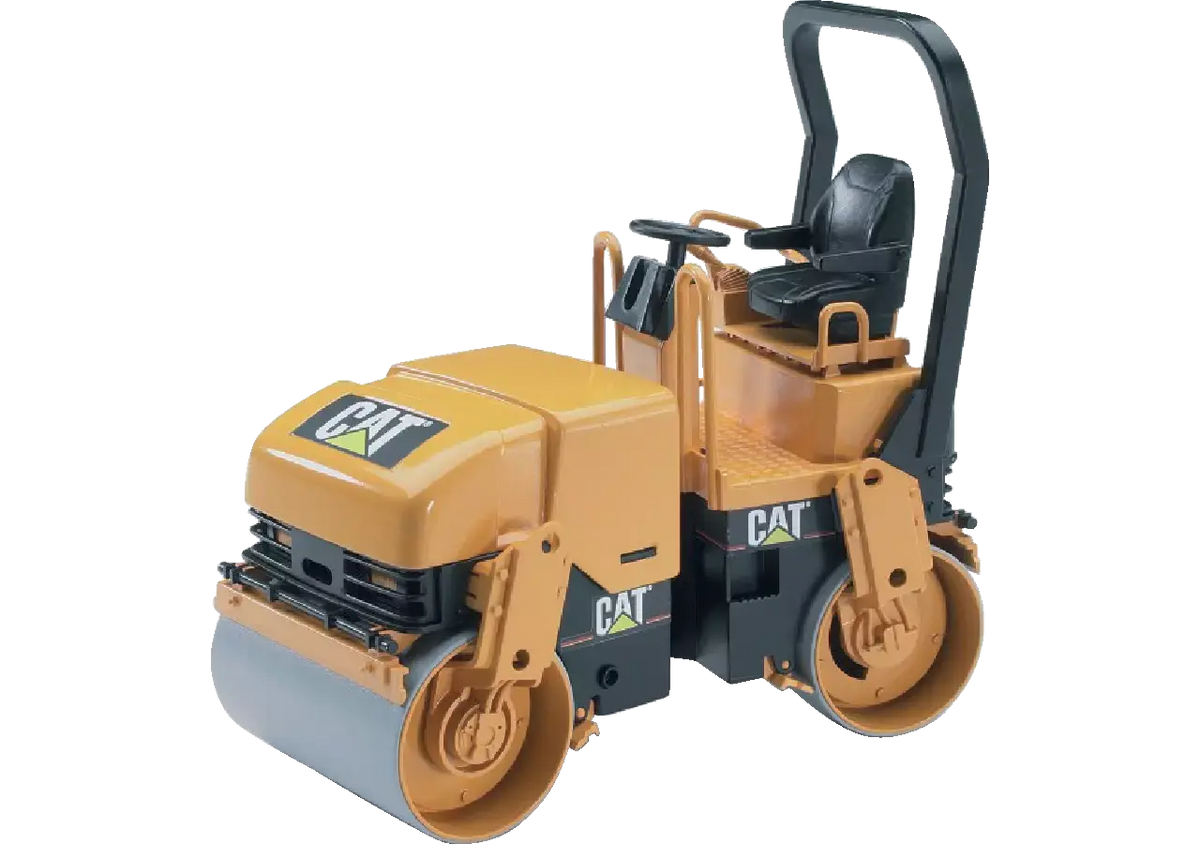 Bruder Caterpillar Vibrationswalze 02433 – Baumaschinen-Spielzeug 1:16 in gelb