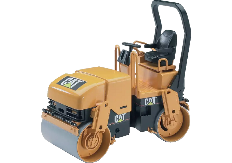 Bruder Caterpillar Vibrationswalze 02433 – Baumaschinen-Spielzeug 1:16 in gelb