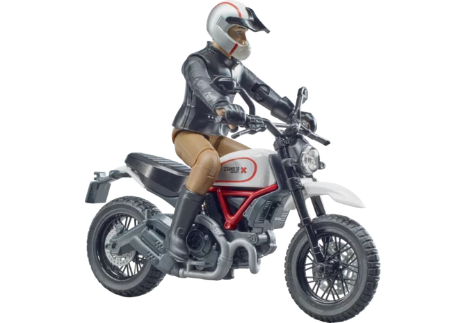 Bruder Ducati Scrambler Desert Sled Motorrad Spielzeug im Maßstab 1:16
