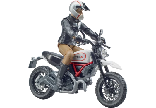 Bruder Ducati Scrambler Desert Sled Motorrad Spielzeug im Maßstab 1:16
