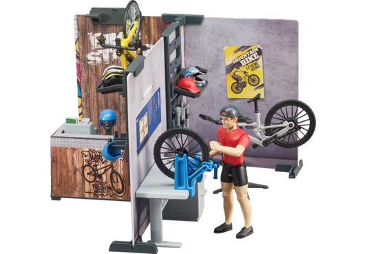 Bruder Fahrradshop und Werkstatt Spielset mit Zubehör
