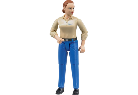 Bruder Spielfigur Frau mit blauer Hose im Maßstab 1:16
