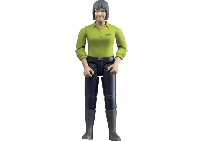 Bruder Spielfigur Frau mit dunkelblauer Hose im Maßstab 1:16
