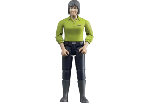Spielfigur Frau dunkelblaue Hose Bruder 60405 im Maßstab 1:16 stehend