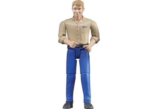 Bruder Spielfigur Mann mit blauer Hose im Maßstab 1:16
