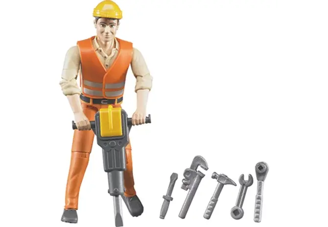 Bruder Bauarbeiter Figurenset 60020 – detailreiche Figuren im Maßstab 1:16