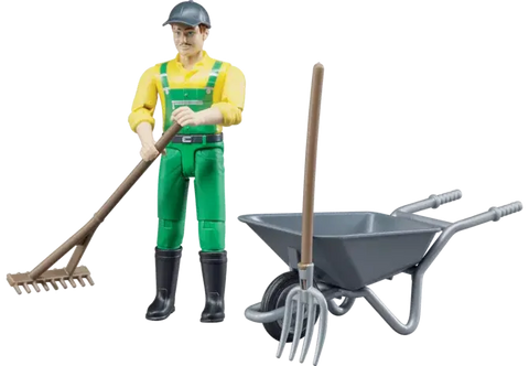 Landwirt Figuren-Set Bruder 62610 mit Zubehör und Werkzeug im Maßstab 1:16