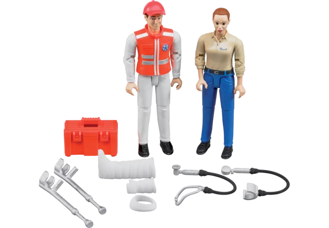 Bruder Rettungsdienst Figuren-Set mit Fahrer und Zubehör im Maßstab 1:16
