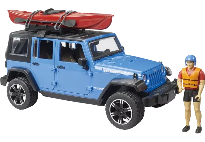 Bruder Jeep Wrangler Rubicon mit Kajak 02529 im Maßstab 1:16 von der Seite