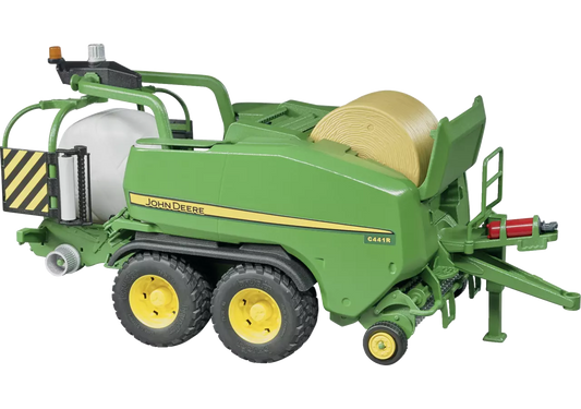 Bruder John Deere Presswickelkombination C441R im Maßstab 1:16 mit Rundballen
