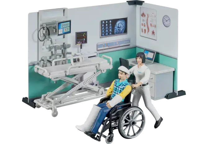 Bruder Krankenstation Spielset 62711 mit Ärztin, Patient und medizinischem Zubehör im Maßstab 1:16