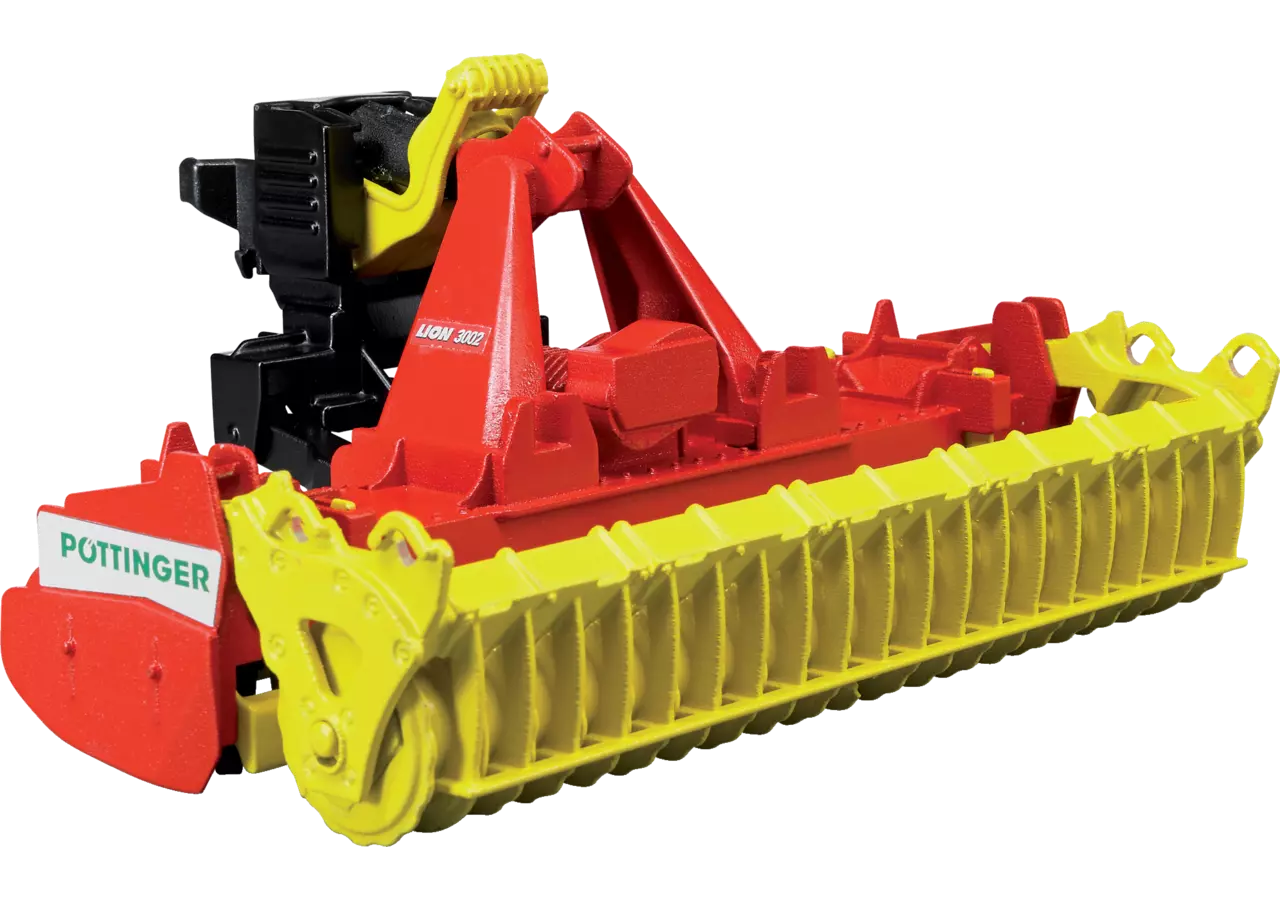 Bruder Kreiselegge Pöttinger Lion 3002 im Maßstab 1:16
