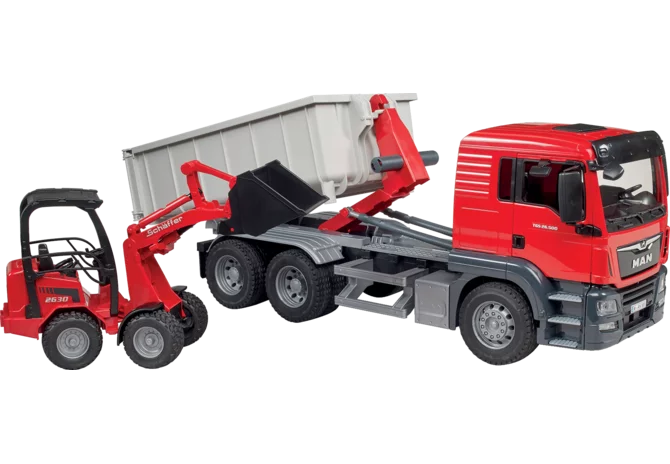 Bruder MAN TGS Abrollcontainer mit Hoflader Spielset 1:16
